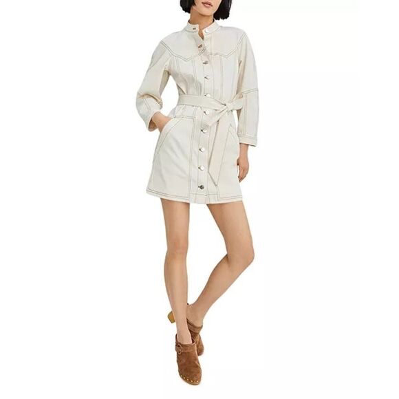 Veronica Beard Basia Denim Mini Dress Size 00 MSRP $498 - Picture 3 of 12